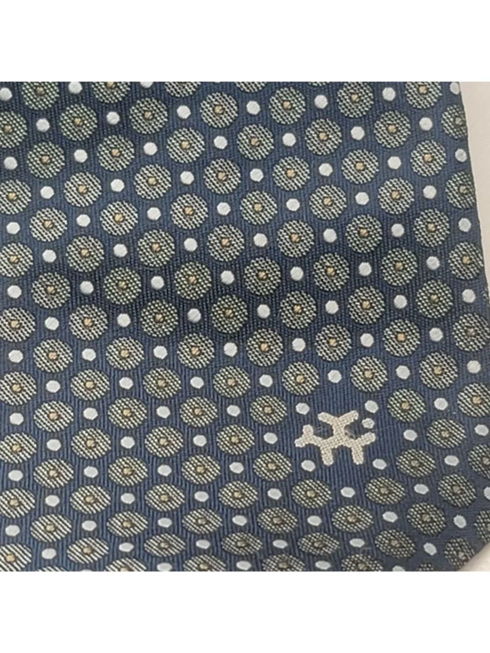 Ghen Corporation Mens Blue Dot Pattern Silk Necktie 100% Silk Professional Wear